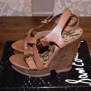 NWT Sam Edelman Brown Strappy Wedges